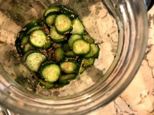 Pickled Cucumbers in bowl