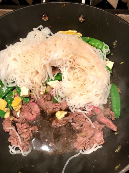 Beef, noodles and Tofu with noodles