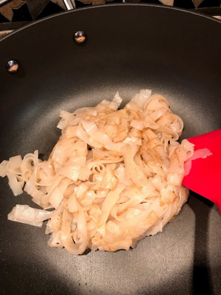 Stir Fried Noodles in pan with sauce