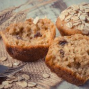Oatmeal Muffins with fork