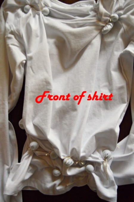 Flames of Love Tie Dye T-Shirt - randomly place 11 more marbles on front of shirt and tie in place