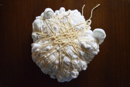 Flames of Love Tie Dye T-Shirt - crumple the shirt and tie with the twine