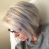 Gray Hair Dye Is Too Blue - woman with blue tints in hair