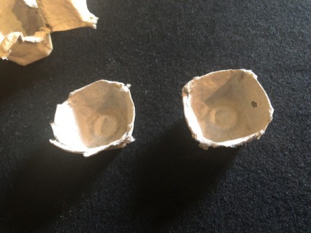 Egg Carton Rose Brooch - cut into 4 bowls removing all of the high edges