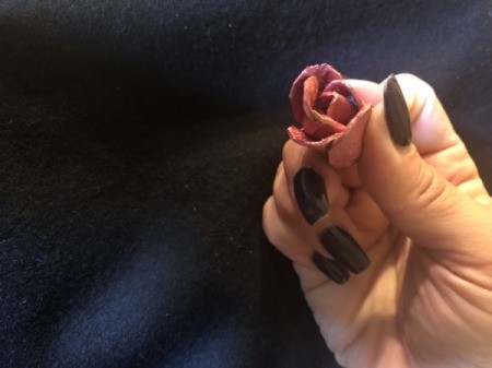 Egg Carton Rose Brooch - rose center complete