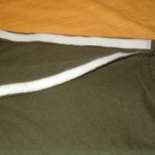 Altered T-Shirt for Shoulder Surgery  - view of Velcro strips in place