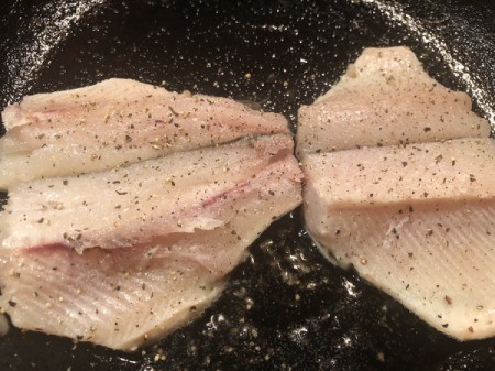 butterflied Trout in pan