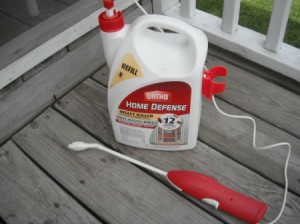 A bottle of Ortho Home Defense for ant control