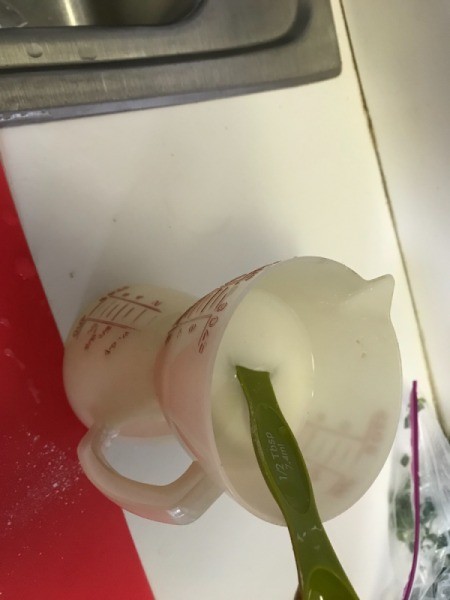 mixing corn starch and water