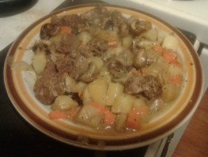 Foiled Meat and Veggie Dinner in bowl