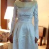 Whitening a 50 Year Old Peau de Soie Wedding Dress - woman wearing the dress