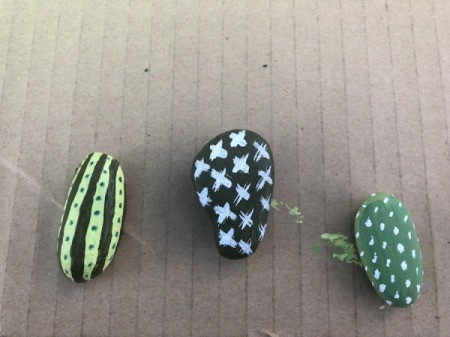 Decorative Stone Cactus - use white paint to make Xs and dots for the prickles