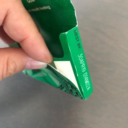 Upcycled Business Card Holder  from Gum Packaging - open along the sides of the package