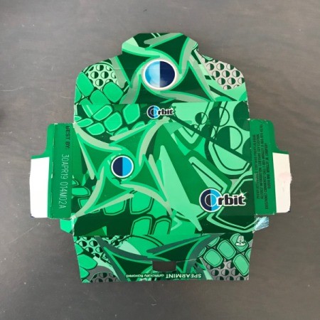 Upcycled Business Card Holder from Gum Packaging - package from the outside