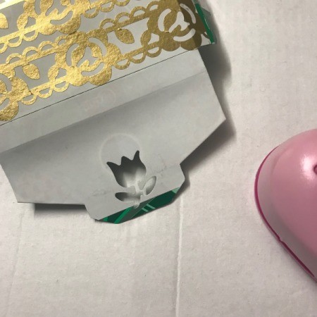 Upcycled Business Card Holder from Gum Packaging - tulip punched in flap