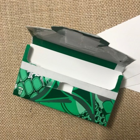 Upcycled Business Card Holder from Gum Packaging - box baxk together