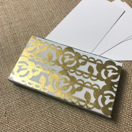 Upcycled Business Card Holder from Gum Packaging - ready to add business cards, either your own or those that you collect