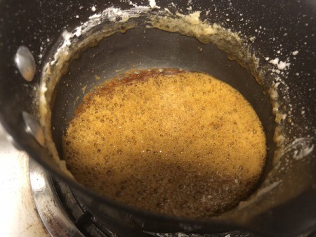 caramel in pan
