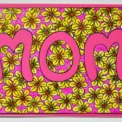 Floral Mother's Day Card - finished card with the coloring page glued to the front along with the center of the O