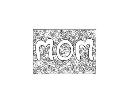 Floral Mother's Day Card - mini coloring page