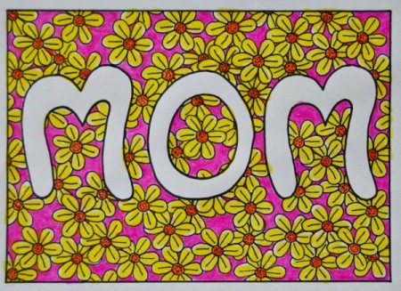Floral Mother's Day Card - color the petals