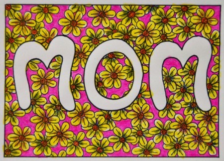 Floral Mother's Day Card - add detail to the flowers