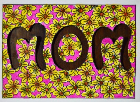 Floral Mother's Day Card - keep the center of the O