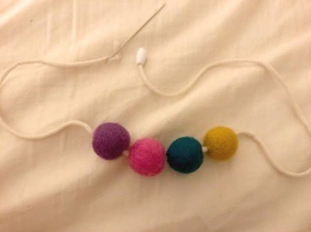 Toddler Felt Ball Necklace - four ball finish the necklace
