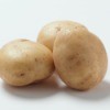 The potatoes on a white background