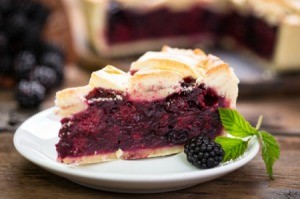 Slice of blackberry pie