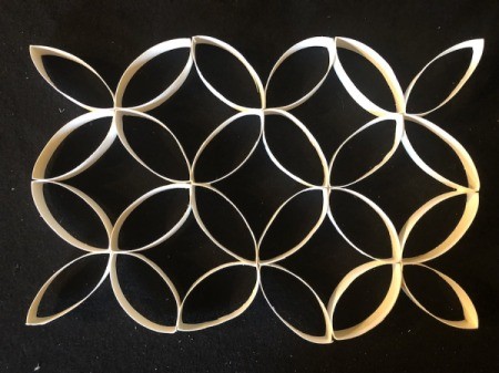 Art Deco Cardboard Wall Art - add a line of 3 more flowers below