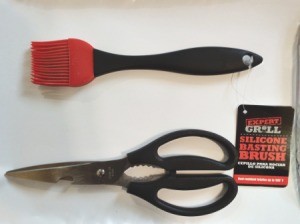 Bargain kitchen shears and a silicone basting brush from WalMart