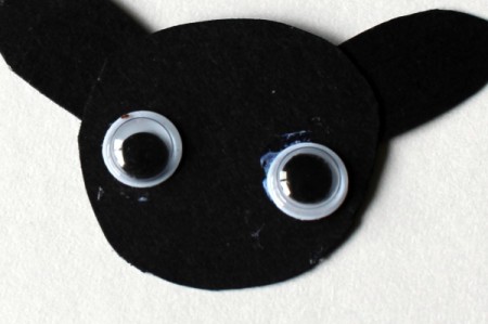 Cardstock Sheep Badge - attach the eyes to the front down low on the face