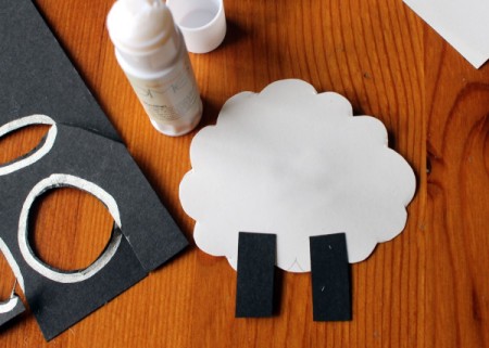 Cardstock Sheep Badge - glue to the back for the legs