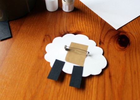 Cardstock Sheep Badge - stick the tape down firmly