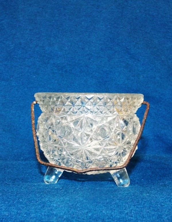 A decorative crystal pot.