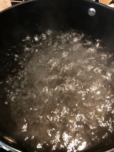 sprouts in boiling water