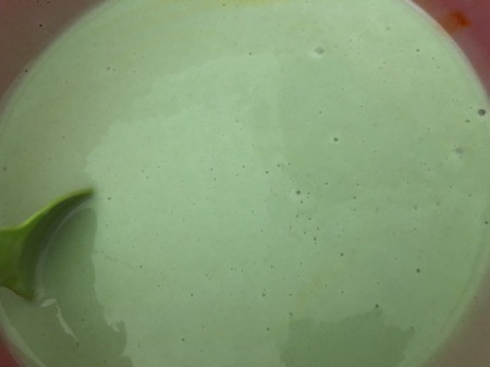 Pandan added to batter