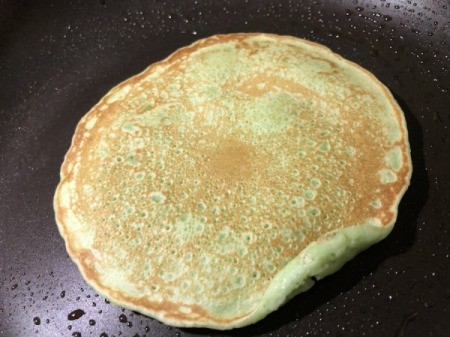 flipped Pancake in pan