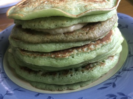 Pandan Pancakes with Coconut Custard | ThriftyFun