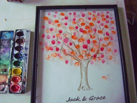 Fingerprint Guest Book Picture - leave it out on the table and have guests make a paint fingerprint