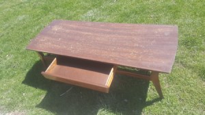 Value of a Mersman Coffee Table  - drawer open
