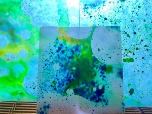 Oil and Food Colouring Marble Art - examples of the finished pages