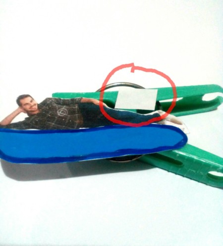 Funny Whale Craft - put glue or tape on the center top of the clothespin