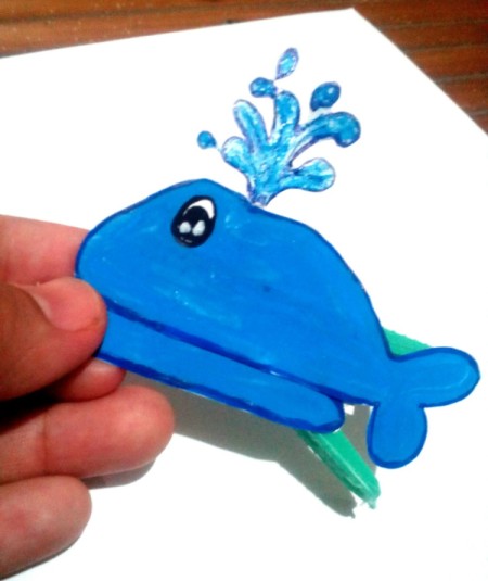 Funny Whale Craft - place the whale in position