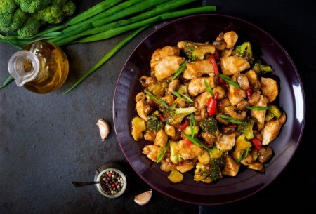 Ginger Chicken Stir Fry in a bowl.