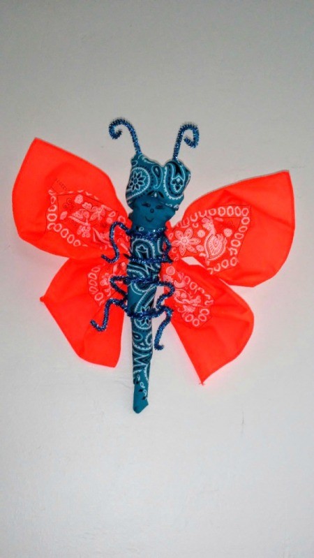 Bandana Butterfly - ready to hang