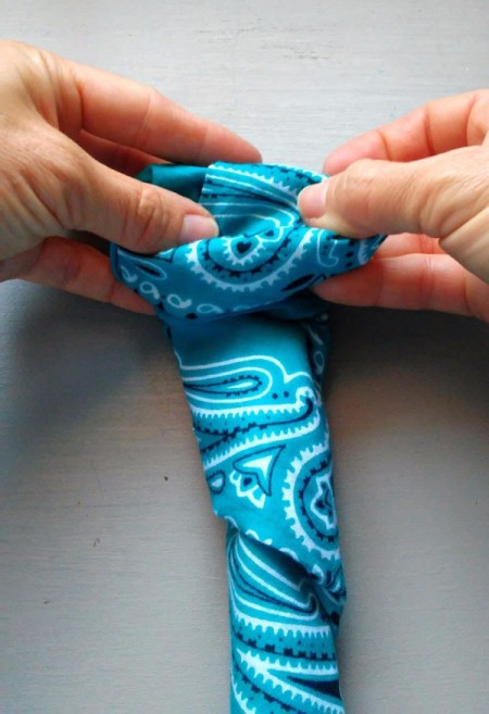 Bandana Butterfly - creating opening