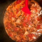Grilled Sausage Chili in pot