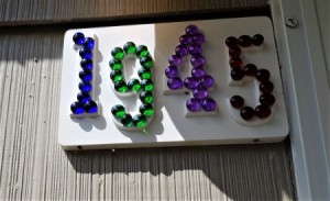 House Address Sign Using Glass Nuggets - finished house number sign